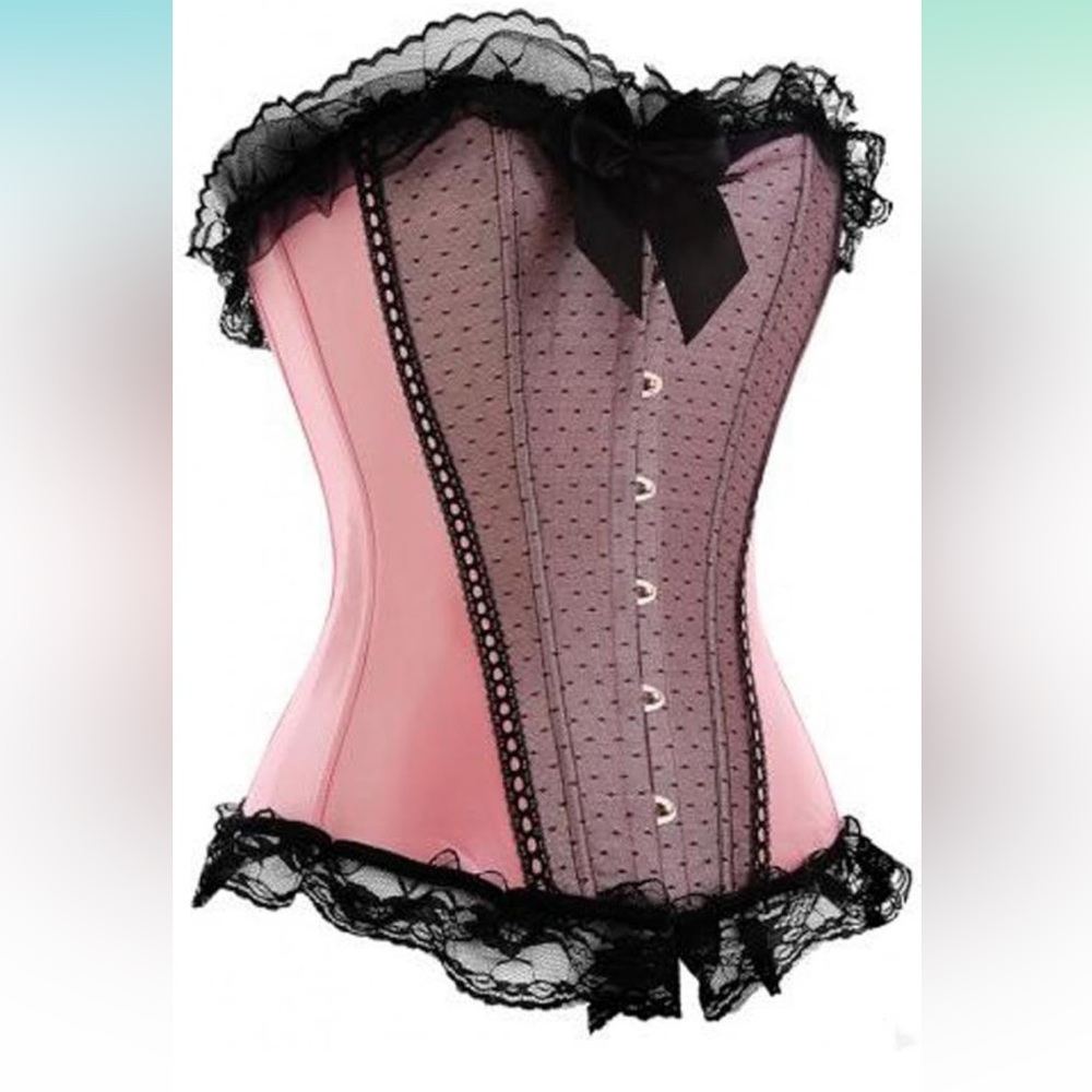 Black & Pink Corset Top